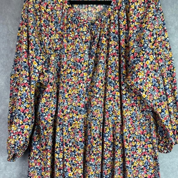 Old Navy Floral Printed Tiered‎ Midi Swing floral flattering Feminine Dress size - Picture 8 of 15